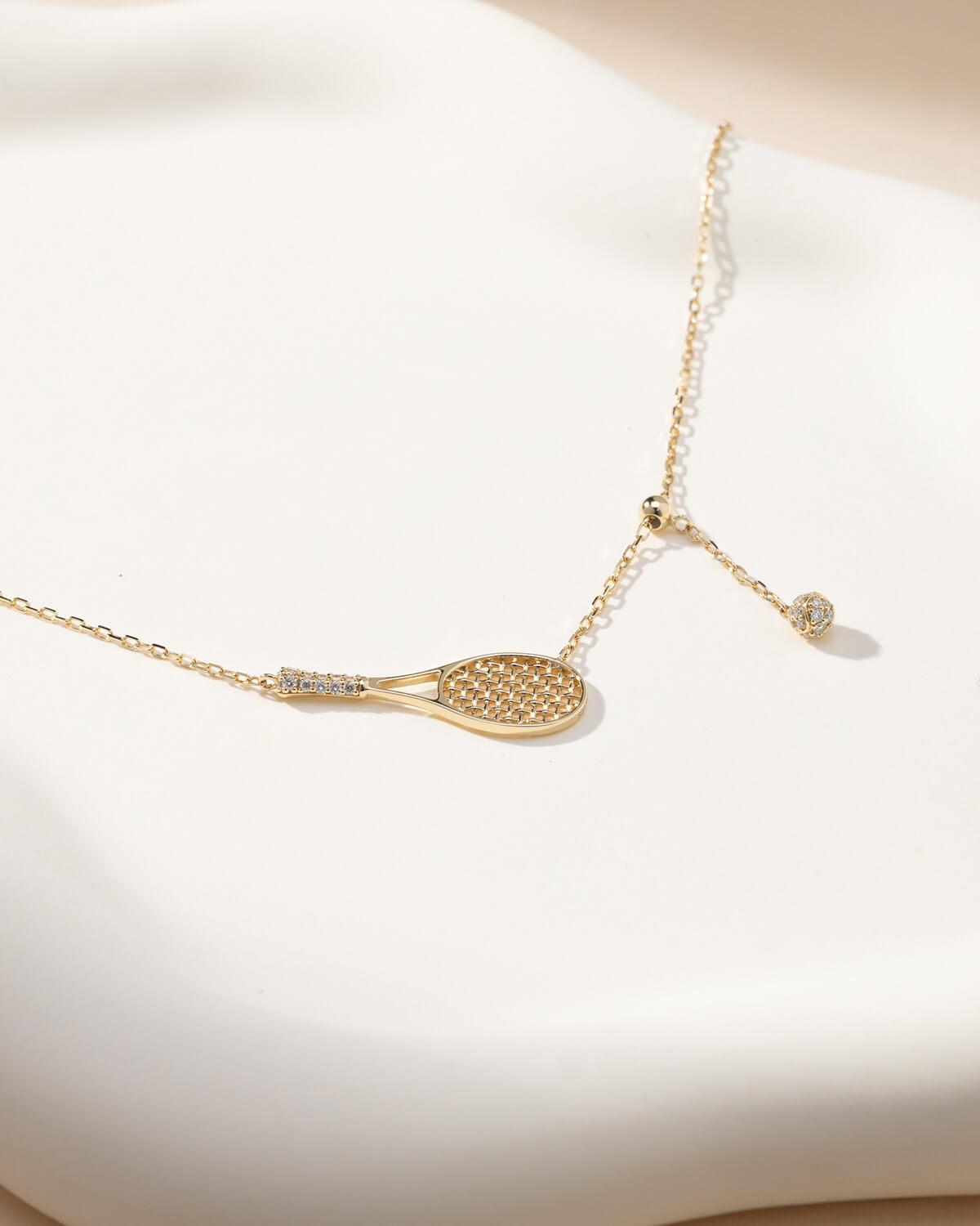 Solea Diamond Tennis Racket Necklace