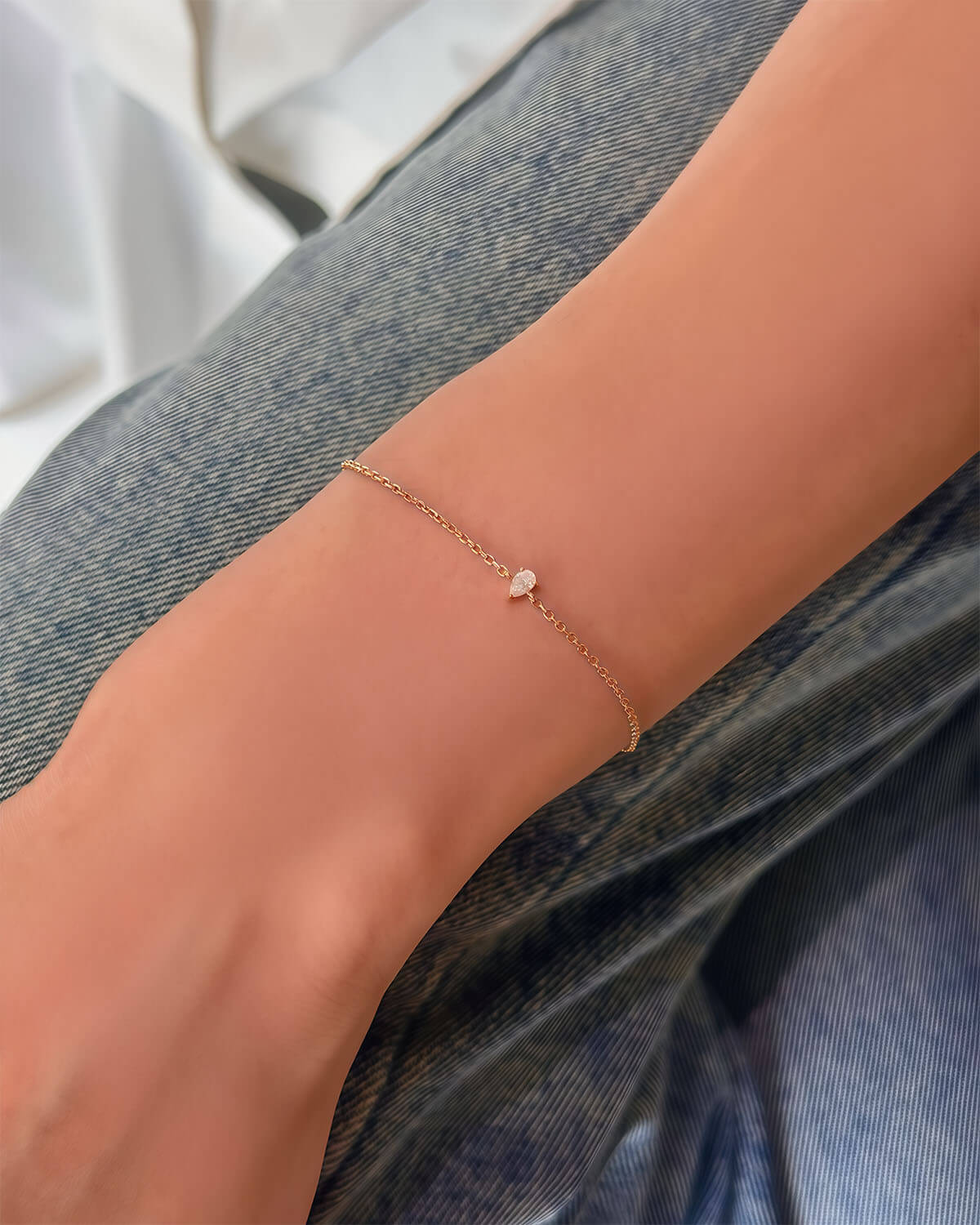 Stella Grace – Pear Diamond Gold Bracelet