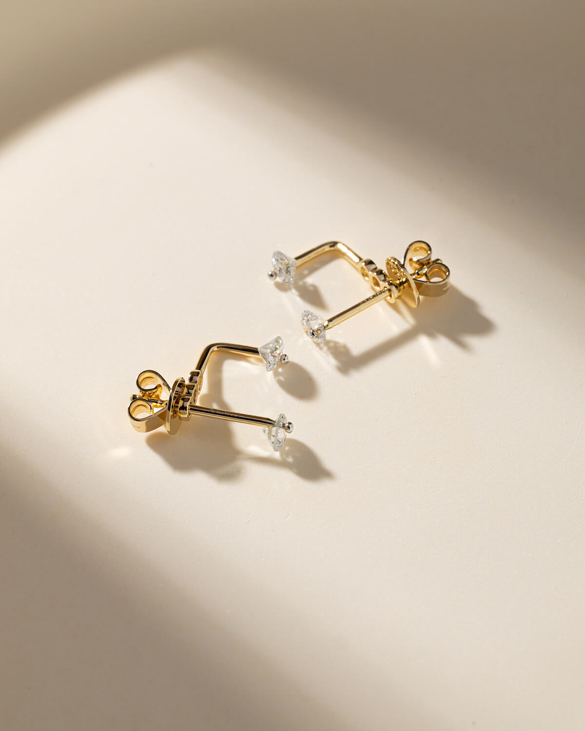 Marwen L-Shape Diamond Stud Earrings