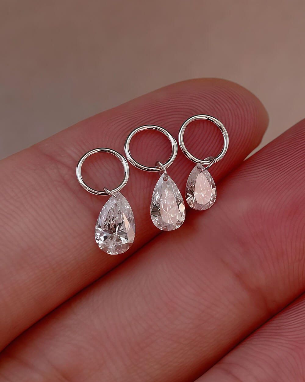 Nova Drop – Pear Drilled Diamond Earring