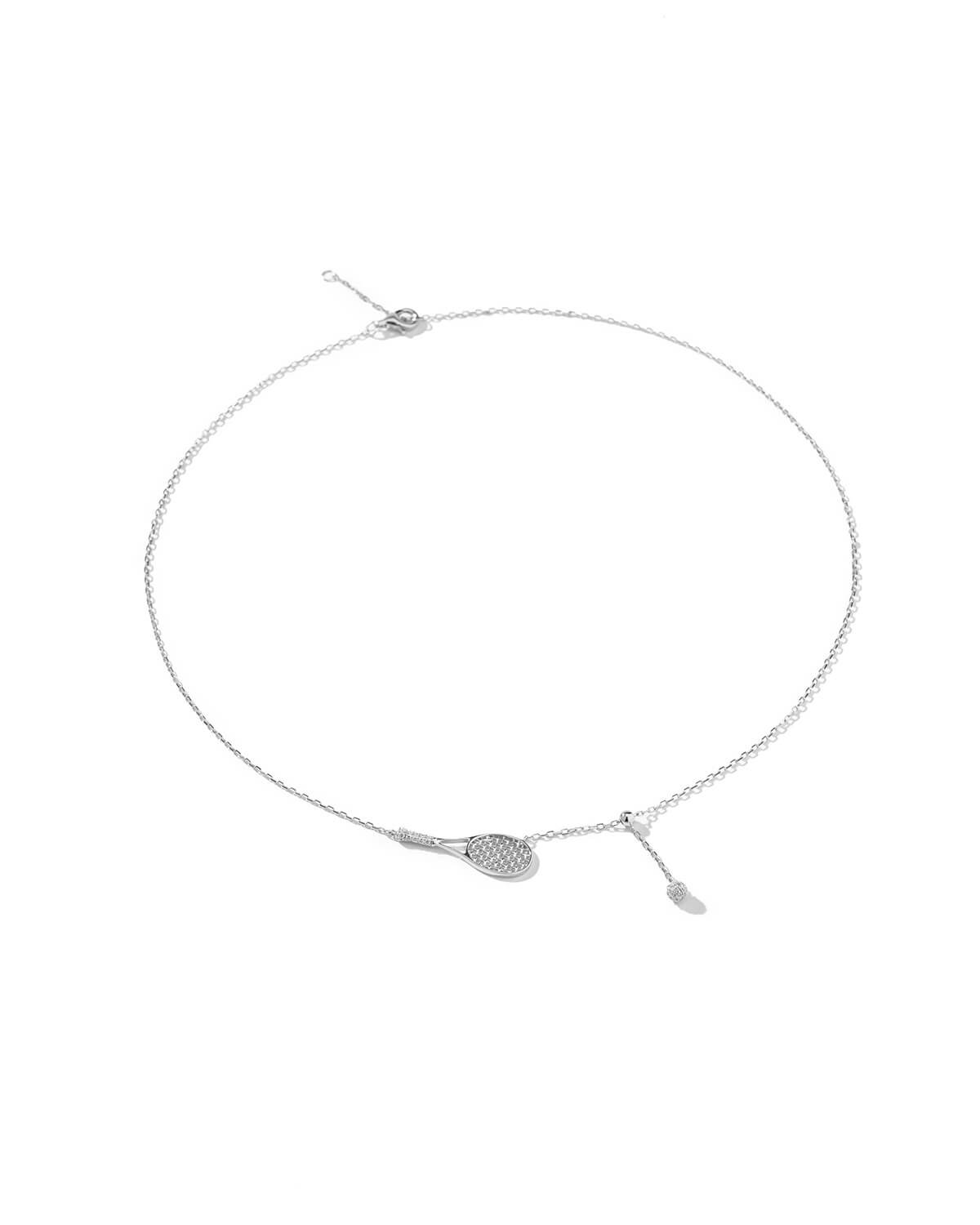 Solea Diamond Tennis Racket Necklace