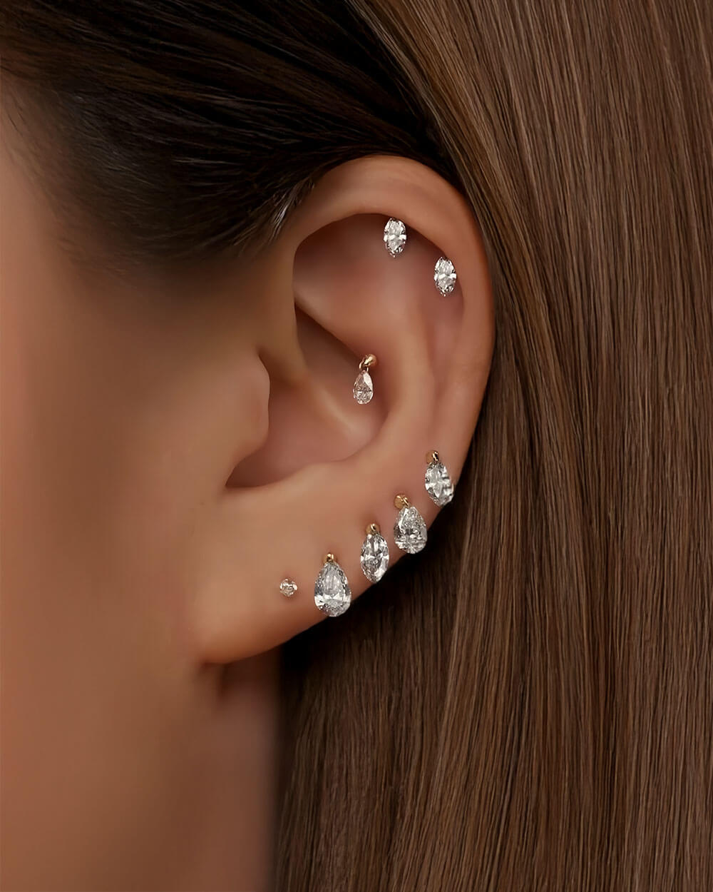 Mira Shapes – Drilled Lab Diamond Stud Earrings