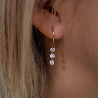 Serein Trio – Three Drilled Diamond Drop Earrings