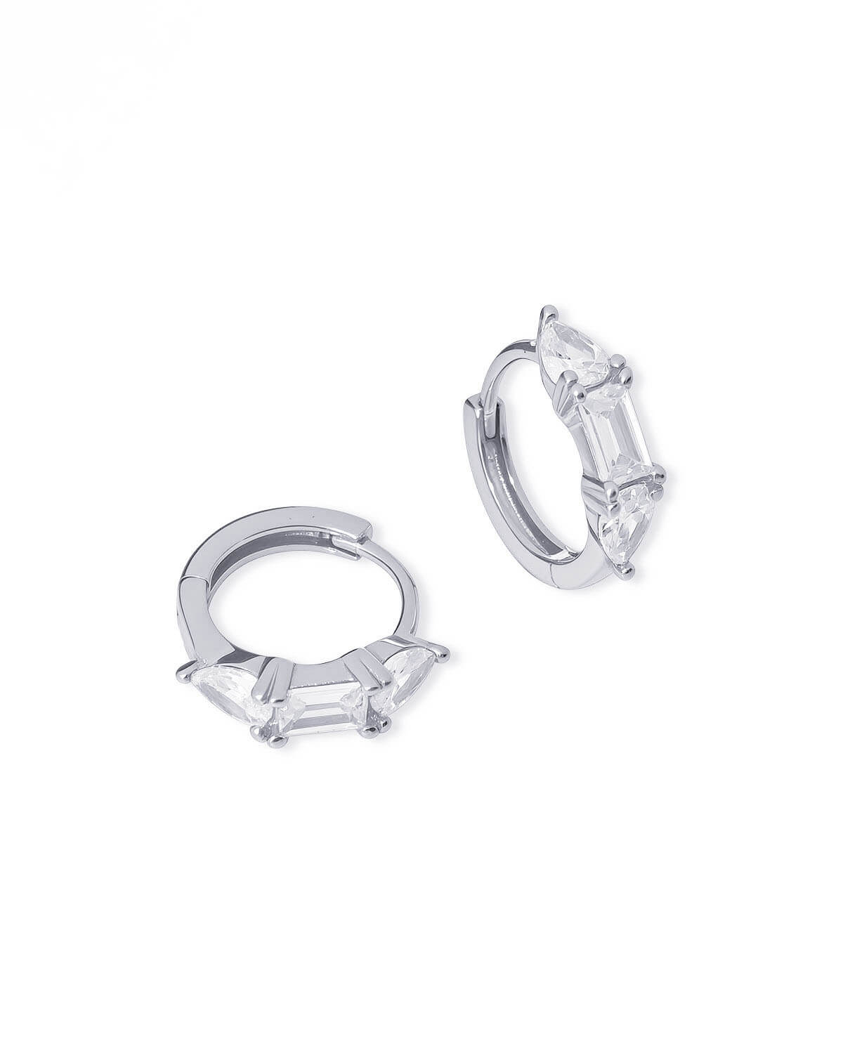 Sora Embrace – Emerald & Pear Cut Huggie Earrings