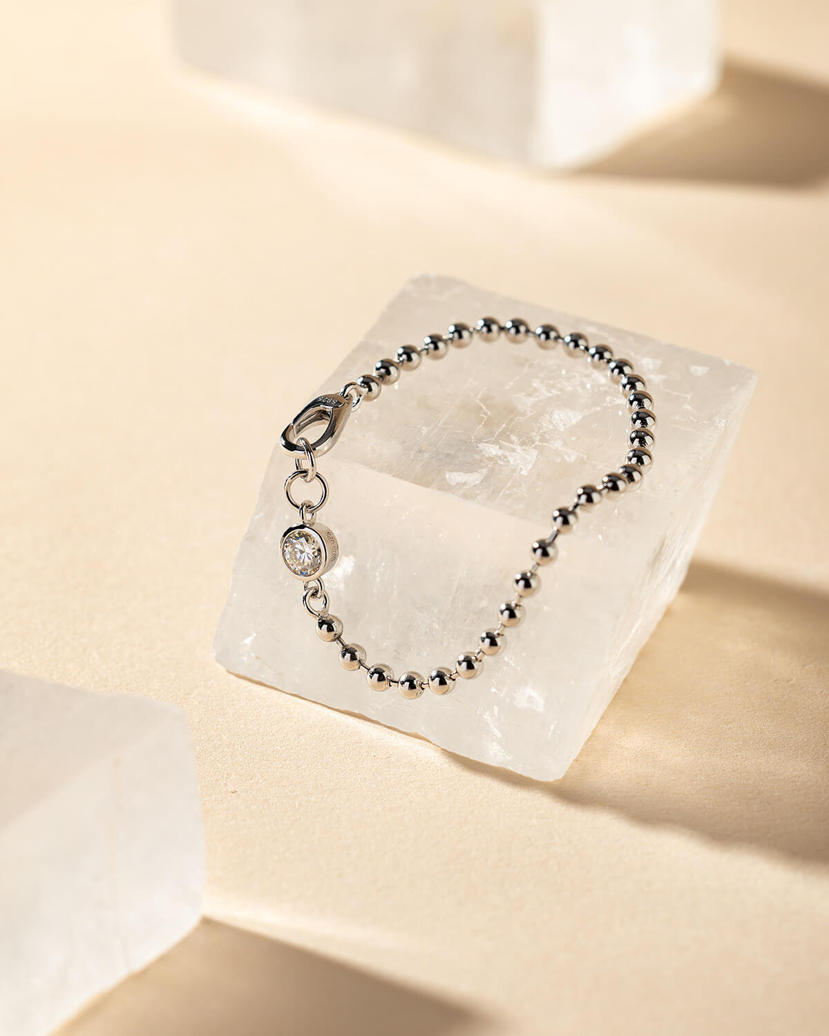 Kiora Bezel Diamond Bead Bracelet