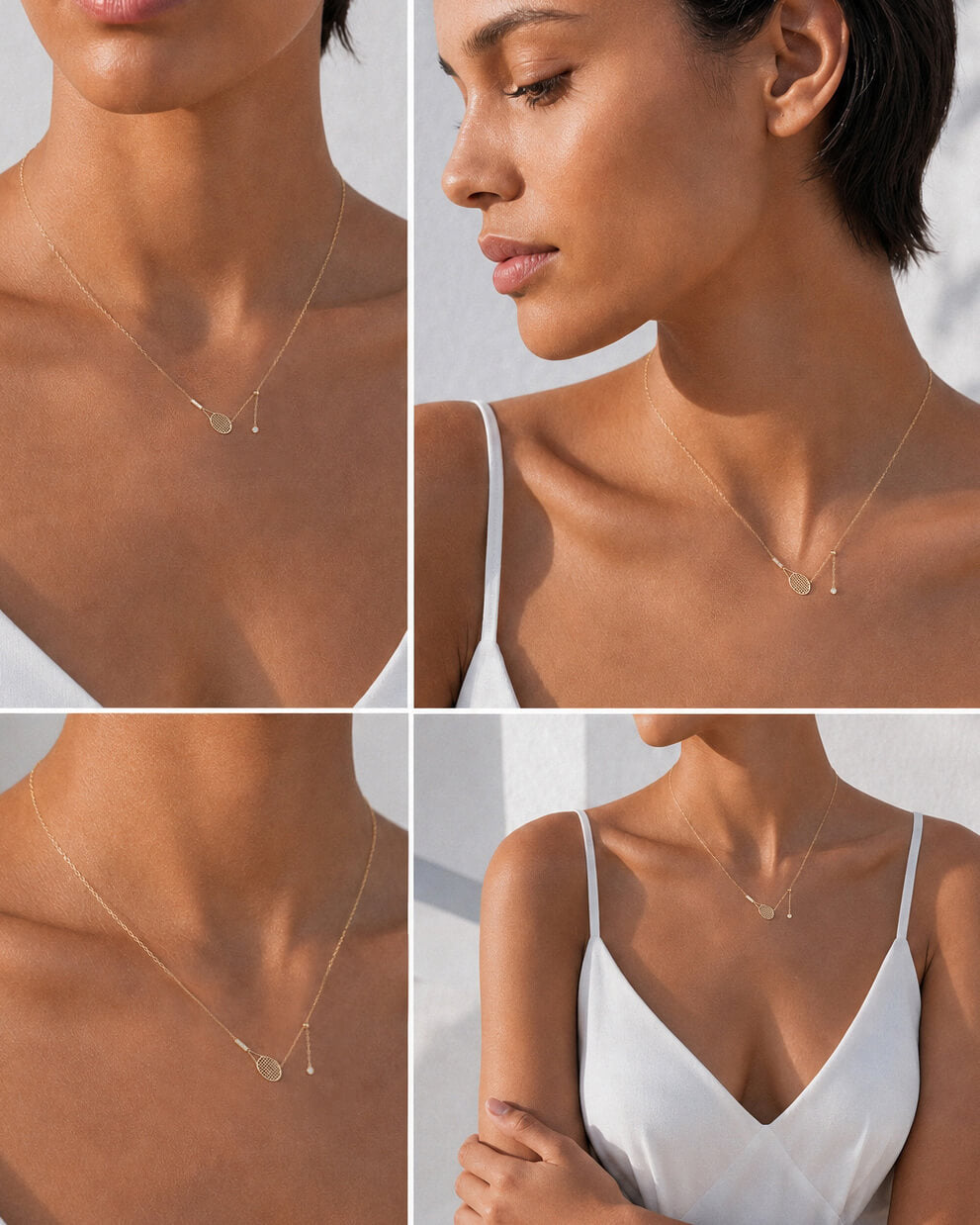 Solea Diamond Tennis Racket Necklace