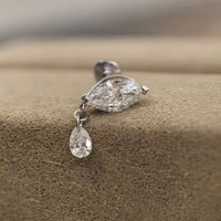 Serein Drop – Marquise Diamond Stud Earrings with Pear Dangle