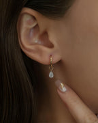 Nova Drop – Pear Drilled Diamond Earring