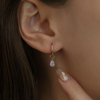 Nova Drop – Pear Drilled Diamond Earring