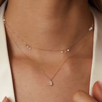 Halo Drift – Twelve Diamond Drilled Necklace