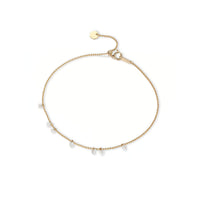 Luna Grace – 7 Diamonds Gold Bead Bracelet