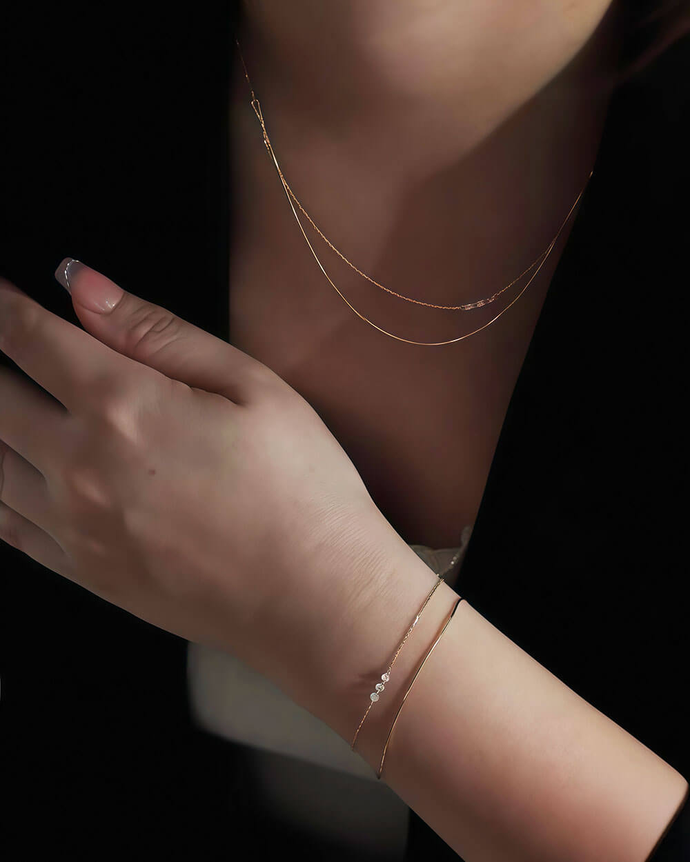 Astra Beam – Triple Diamond Layered Bracelet