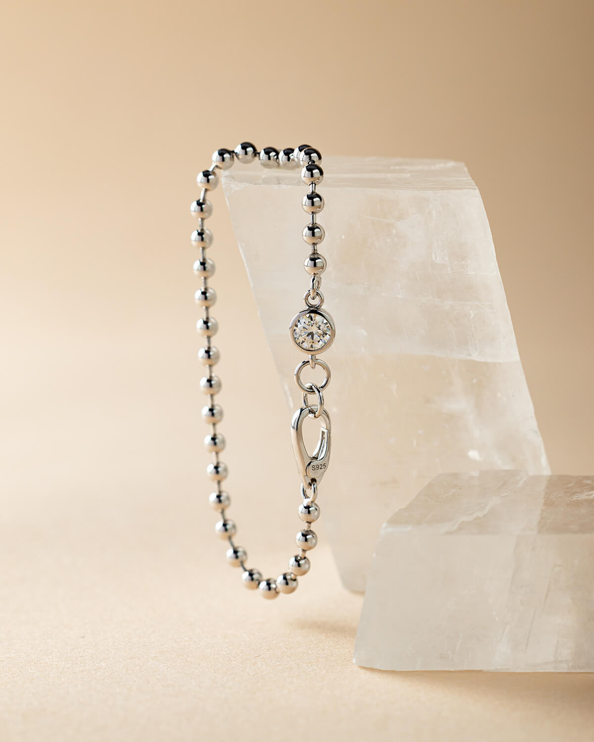 Kiora Bezel Diamond Bead Bracelet