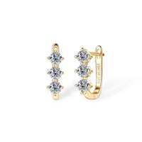 Liberty Orbit - Triple Stone Huggies Earrings