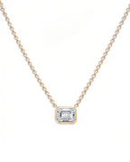 Asteria Glow – Emerald Cut Solitaire Necklace