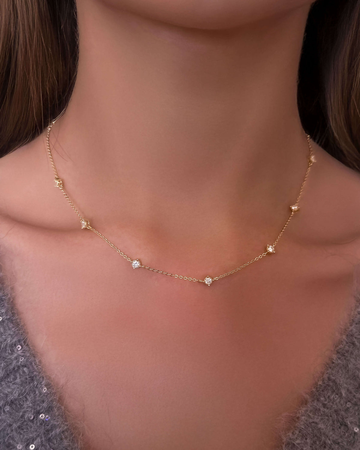 Eternal Glow - Lab Diamond Station Necklace