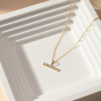 Aveline Small Diamond T Bar Necklace