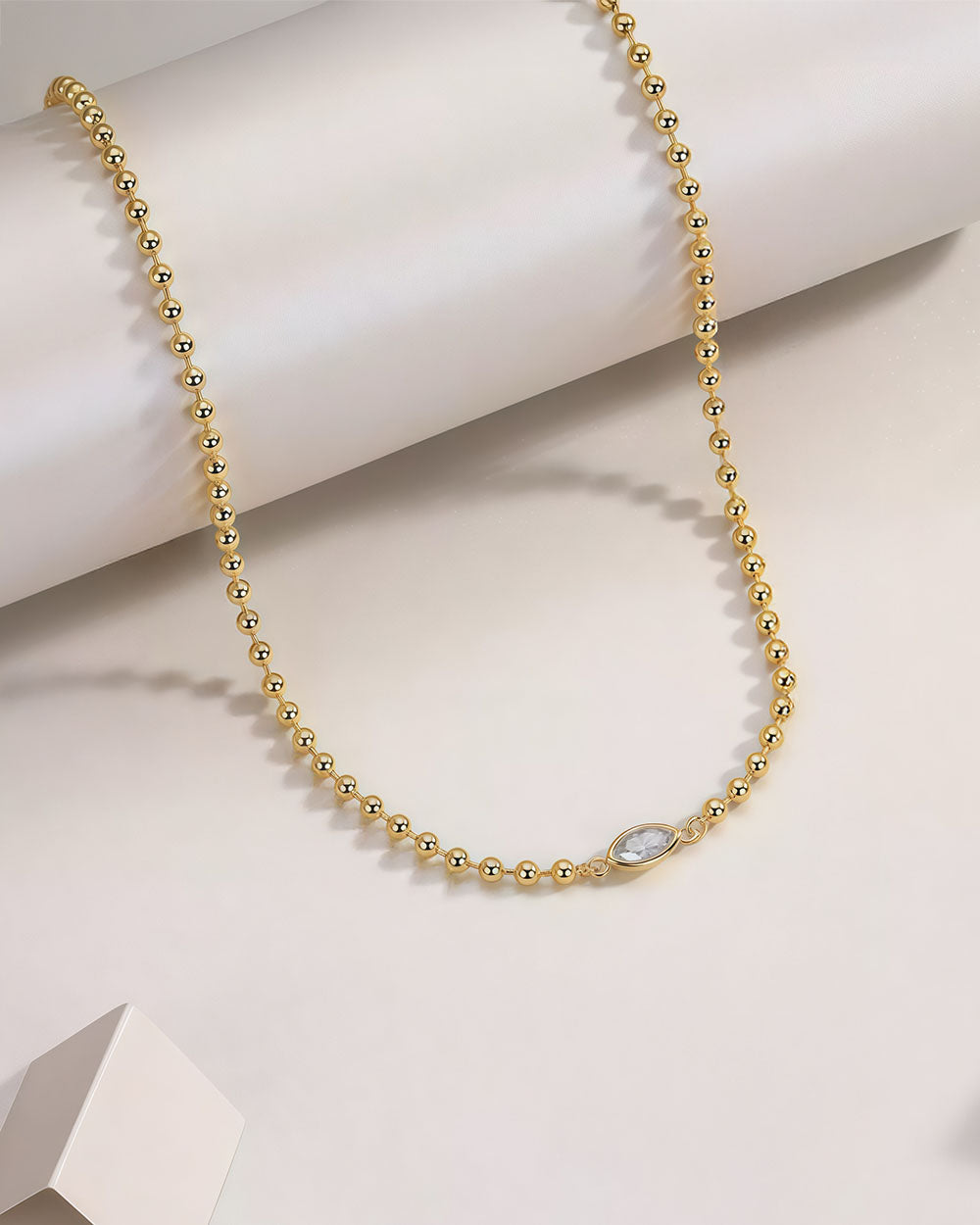 Vanya Orbit - 0.5ct Lab Diamond Beaded Necklace