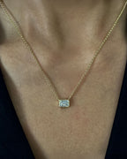 Asteria Glow – Emerald Cut Solitaire Necklace