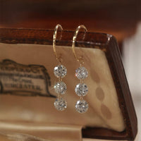 Serein Trio – Three Drilled Diamond Drop Earrings