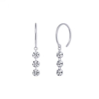 Serein Trio – Three Drilled Diamond Drop Earrings