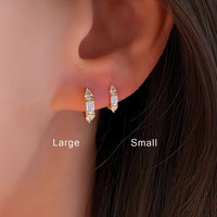 Sora Embrace – Emerald & Pear Cut Huggie Earrings