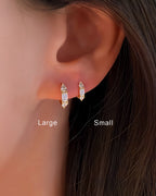 Sora Embrace – Emerald & Pear Cut Huggie Earrings