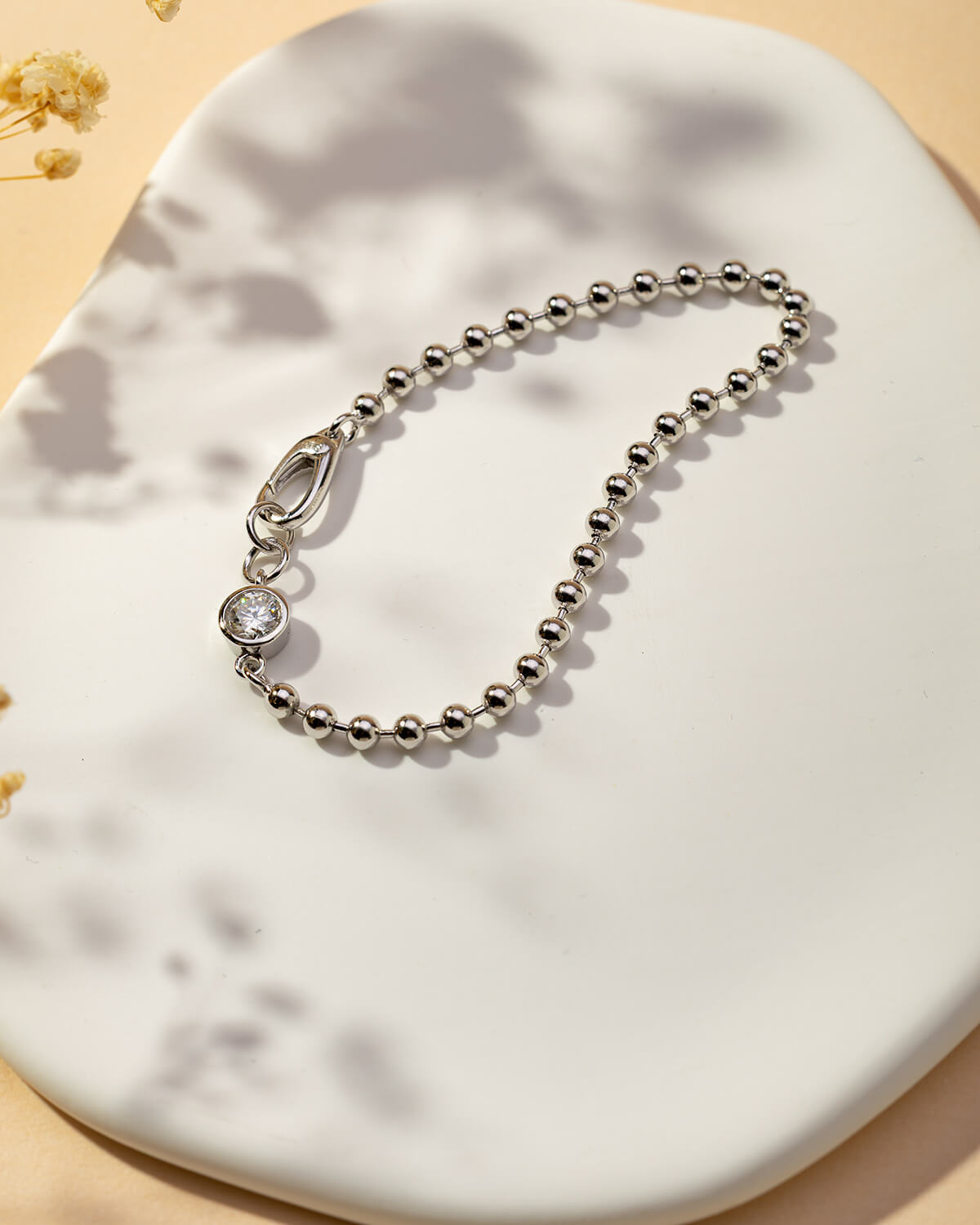 Kiora Bezel Diamond Bead Bracelet