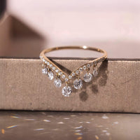 Nova Vee – Drilled Round Diamond Stacking Ring