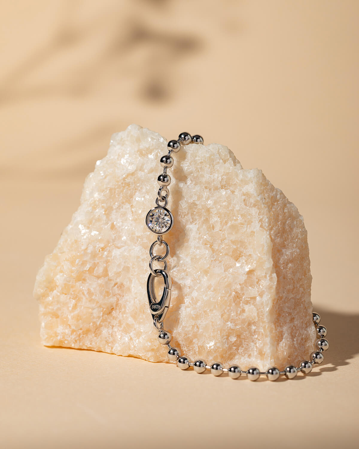 Kiora Bezel Diamond Bead Bracelet