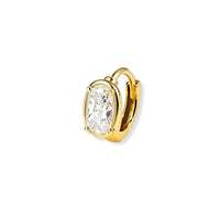 Dual Gleam – Pear & Radiant Diamond Huggie Earrings