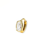 Dual Gleam – Pear & Radiant Diamond Huggie Earrings