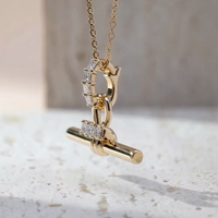 Vela Princess Lab Diamond T Bar Pendant