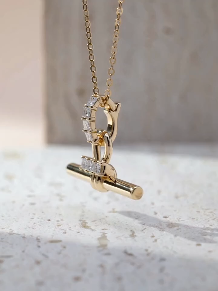 Vela Princess Lab Diamond T Bar Pendant