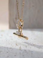 Vela Princess Lab Diamond T Bar Pendant