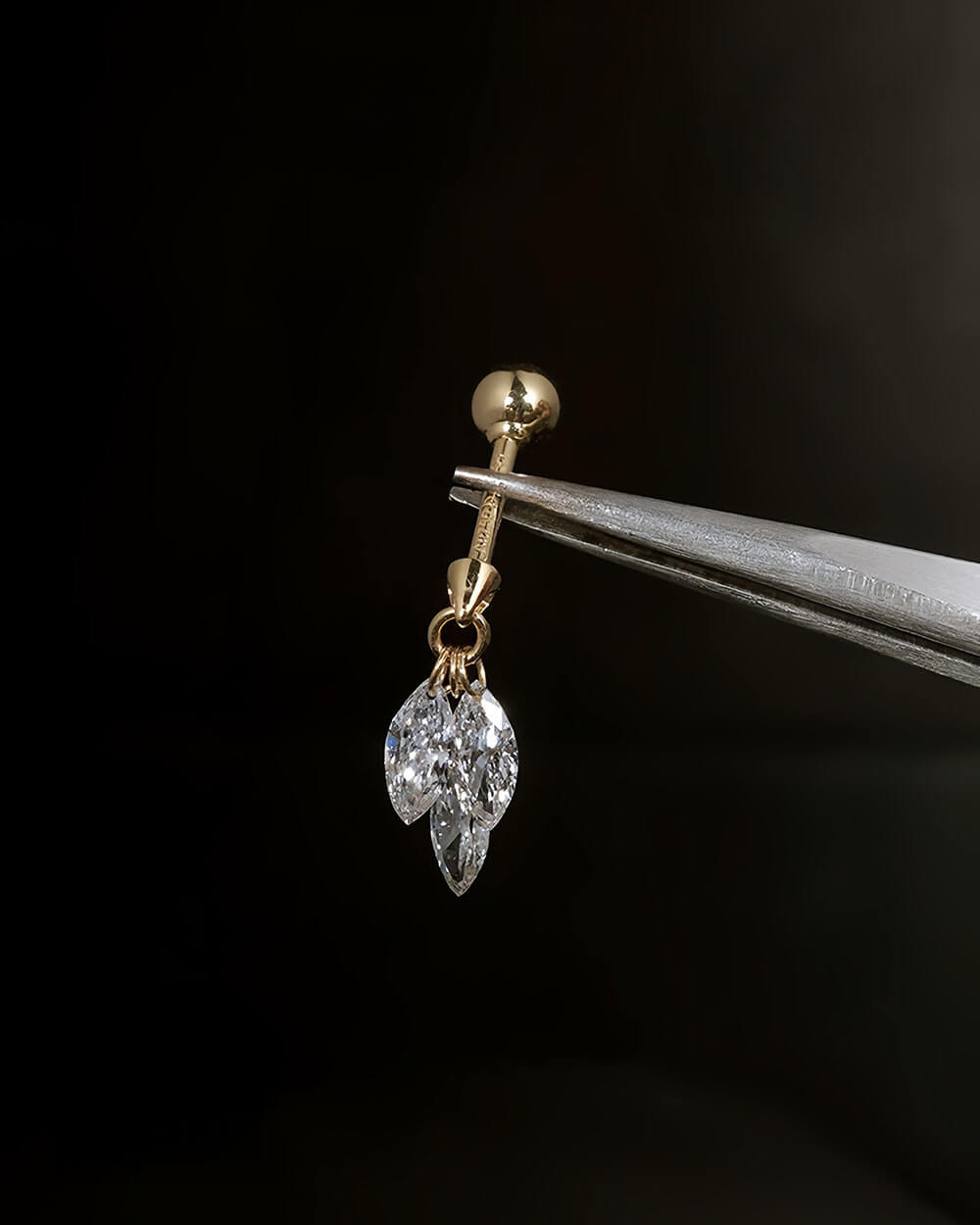 Mira Shapes – Drilled Lab Diamond Stud Earrings