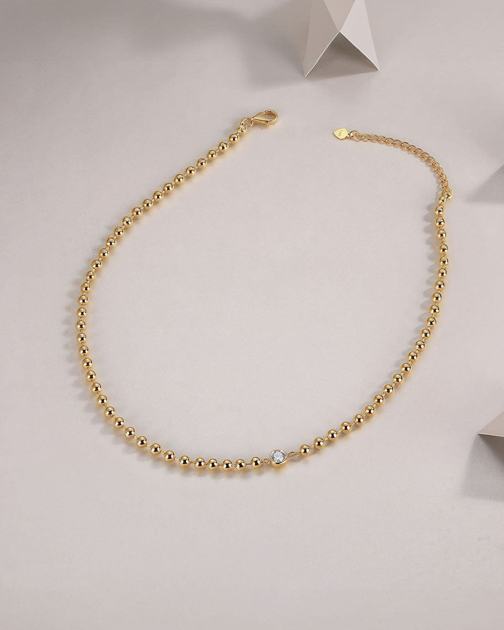 Vanya Orbit - 0.5ct Lab Diamond Beaded Necklace