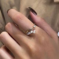 Liora Drift – Open Pear & Round Diamond Ring