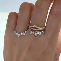 Celeste Arc – Pear Shaped Diamond Ring Adjustable