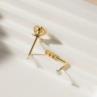 Marwen L-Shape Diamond Stud Earrings