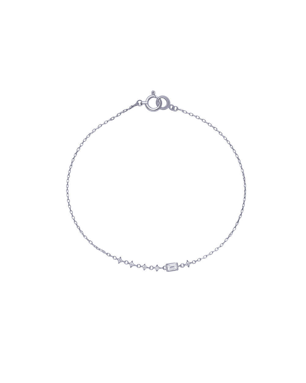 Gleam Line – Emerald Cut Diamond Bracelet