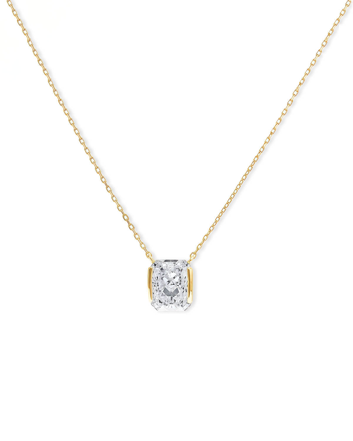 Aurea Prism – Radiant Diamond Pendant Necklace