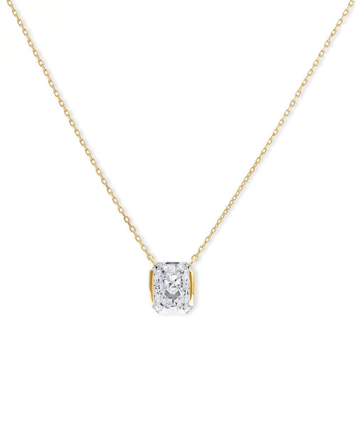Aurea Prism – Radiant Diamond Pendant Necklace