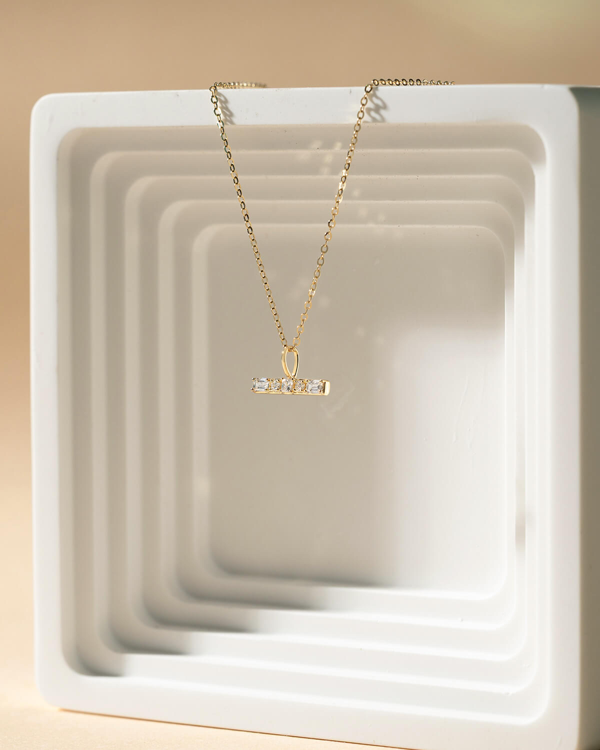 Aveline Small Diamond T Bar Necklace