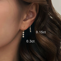 Serein Trio – Three Drilled Diamond Drop Earrings