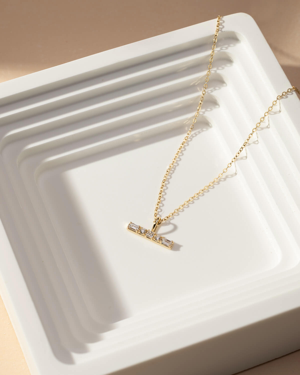 Aveline Small Diamond T Bar Necklace