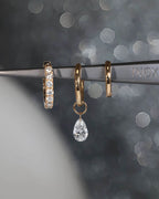 Nova Drop – Pear Drilled Diamond Earring