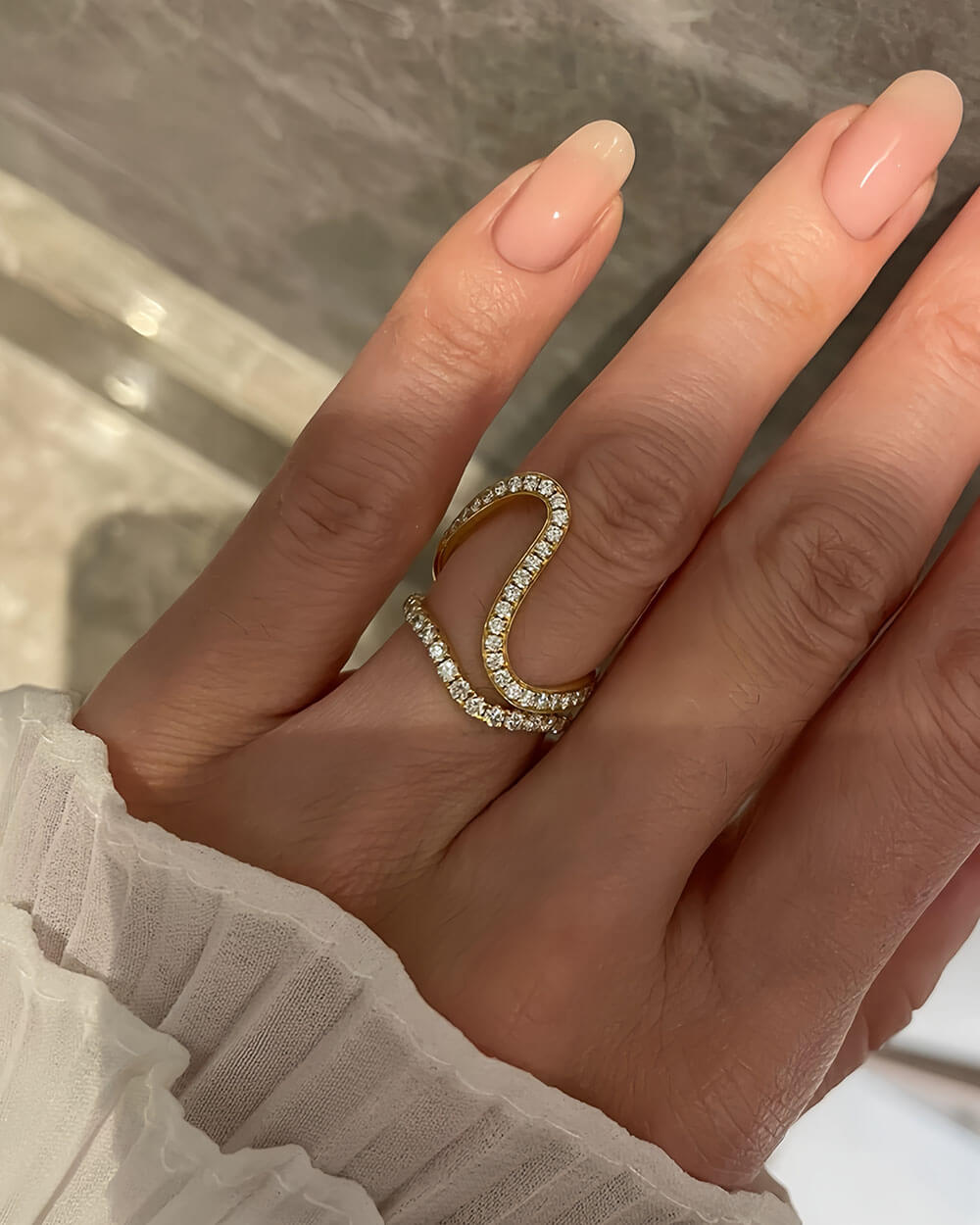 Serra Flow – Diamond Fine Waves Ring