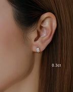 Dual Gleam – Pear & Radiant Diamond Huggie Earrings