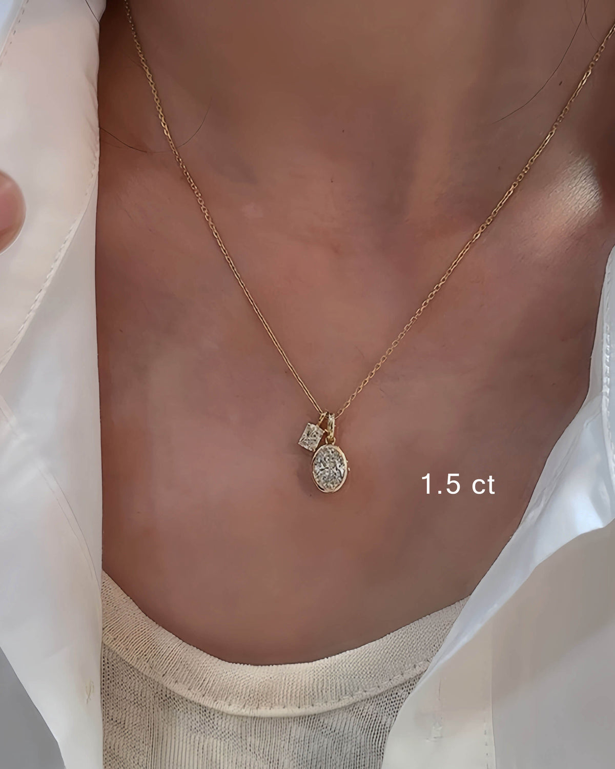 Olea Shine – Bezel Lab Diamond Necklace Pendant